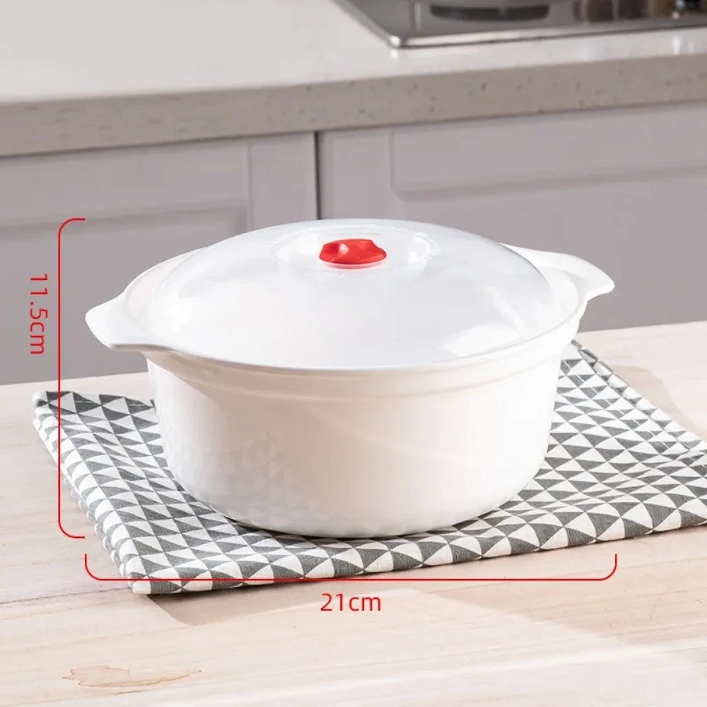 Microwave-Safe Heating Pot With Vented Lid – Eco-Friendly Soup, Rice & Steamed Food Container