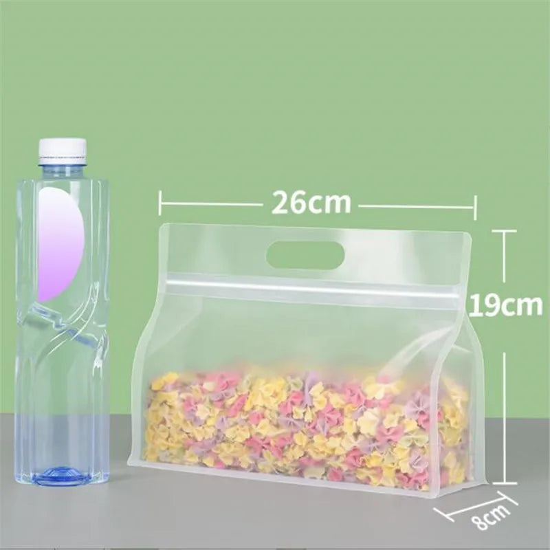 Reusable Silicone Stand-Up Zip-Shut Food Storage Bag – Leakproof, Fresh-Keeping, Eco-Friendly Kitchen Container