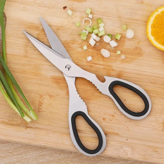 Stainless Steel Multifunction Kitchen Scissors – Heavy-Duty Bone Shears for Chicken, Fish, Vegetables & Household Use