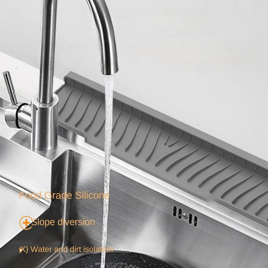 45cm Silicone Faucet Drain Mat – Anti-Slip Sink Splash Guard & Kitchen Sink Holder (Modern Farmhouse Decor)