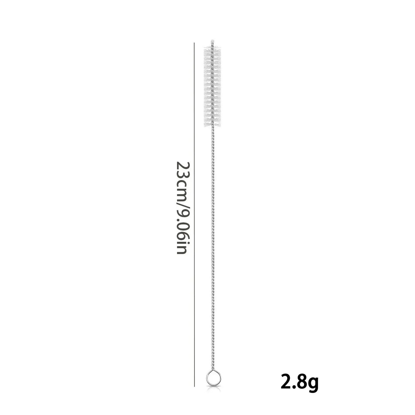 30cm Reusable Stainless Steel Drinking Straw – Extra Long Silver Straw for Smoothies, Cocktails & Tall Glasses