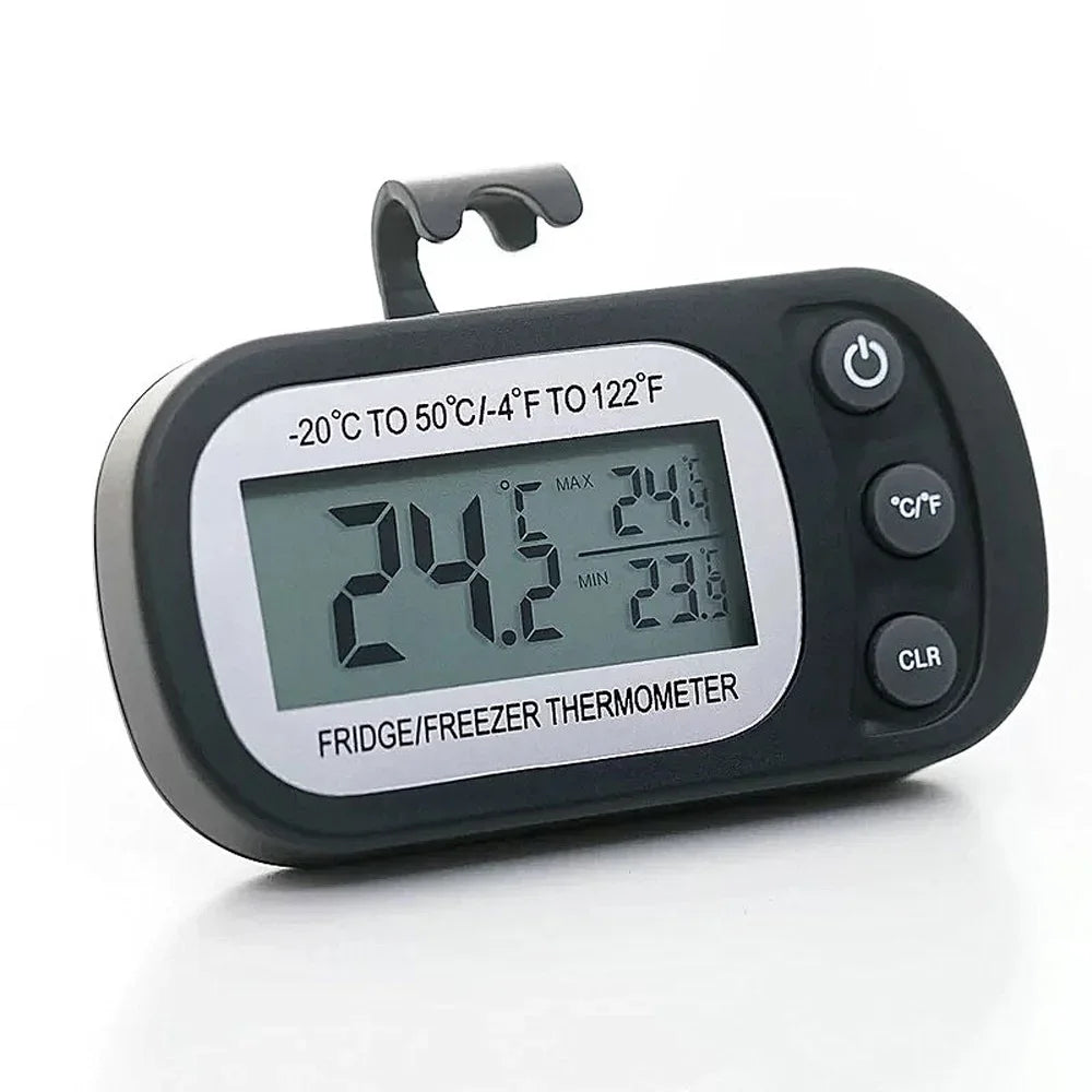 LCD Display Magnetic Hanging Refrigerator & Freezer Thermometer – Digital Temperature Meter for Fridge, Freezer & Kitchen Use