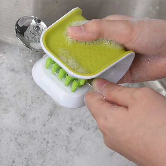 Double-Sided U-Shaped Seat Belt Cleaning Brush – Car Interior Detailing Tool with Folding Tray Sponge & Handguard