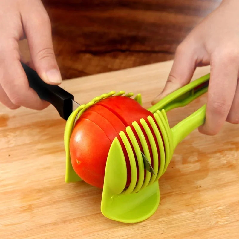 Stainless Steel Handheld Fruit Slicer Clip – Lemon, Orange, Tomato & Onion Cutter