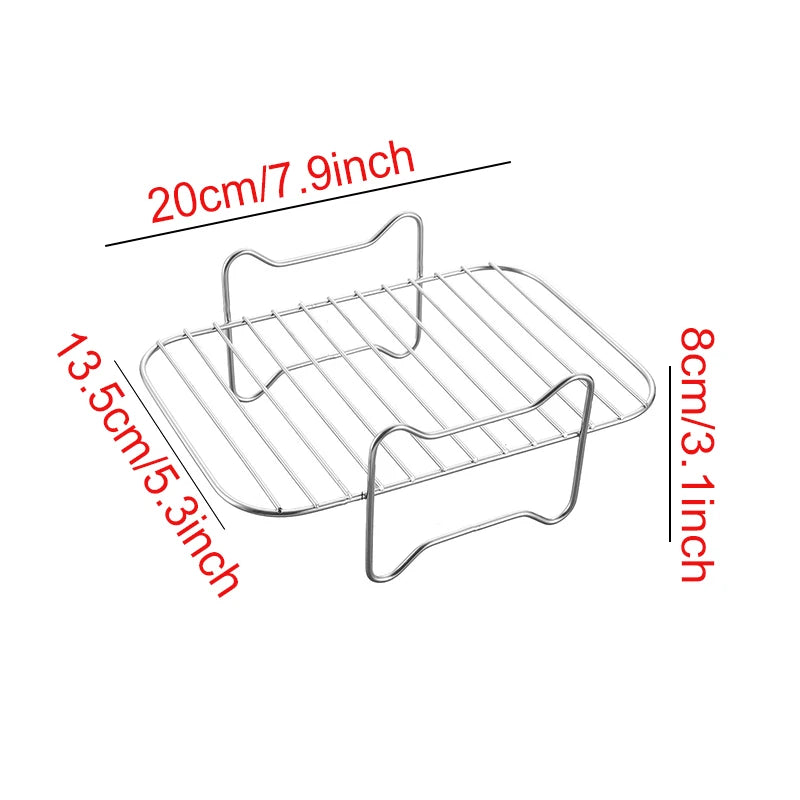 Air Fryer Baking Rack Metal Square/Round/Rectangle Oven Grill Racks Airfryer Accessories for Cosori,Instant Vortex,Gourmia,Foodi