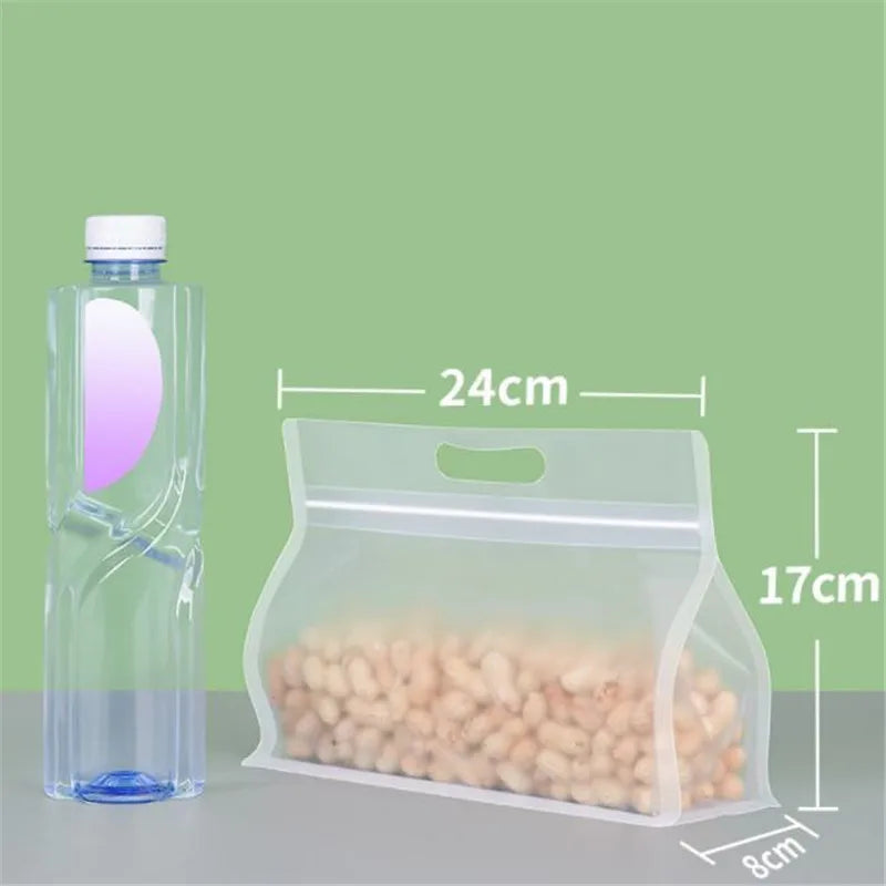 Reusable Food Storage Bags – Silicone/EVA Zip-Seal Fresh-Keeping Bags for Freezer & Kitchen Organization
