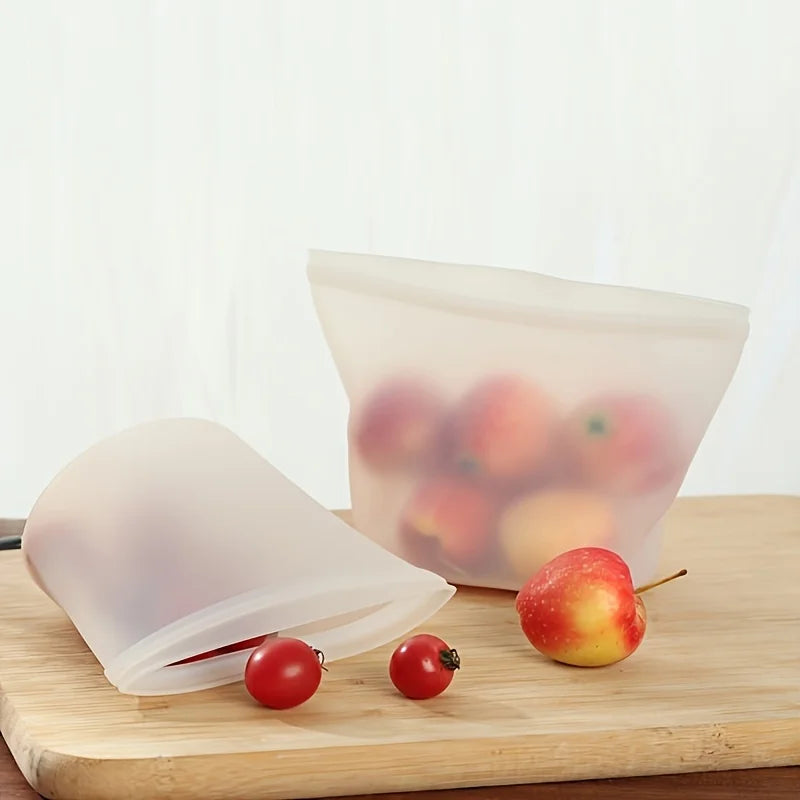 Microwave-Safe Silicone Food Storage Bags – Reusable, Leakproof, Dishwasher & Freezer Friendly Meal Prep Bags