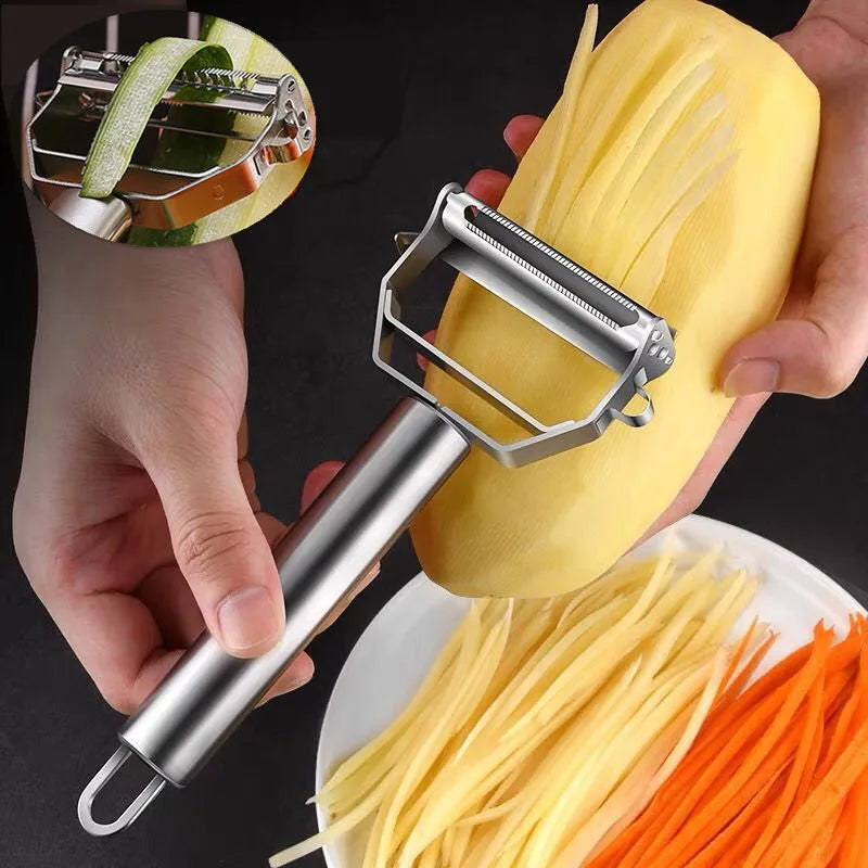 Peelers for vegetables and pop corn