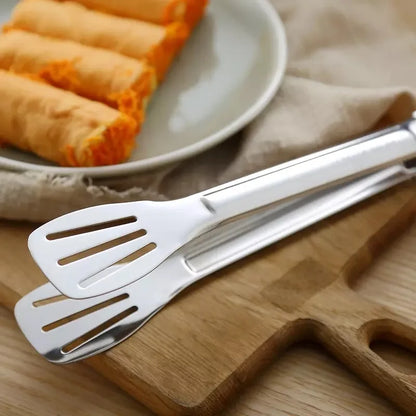 Stainless Steel Food Tongs – Heat-Resistant Kitchen Utensils for BBQ, Pastry, Salad & Buffet Serving