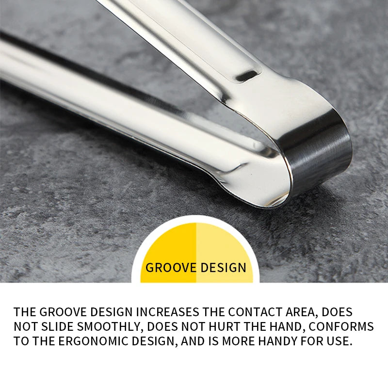 Stainless Steel Food Tongs – Heat-Resistant Kitchen Utensils for BBQ, Pastry, Salad & Buffet Serving
