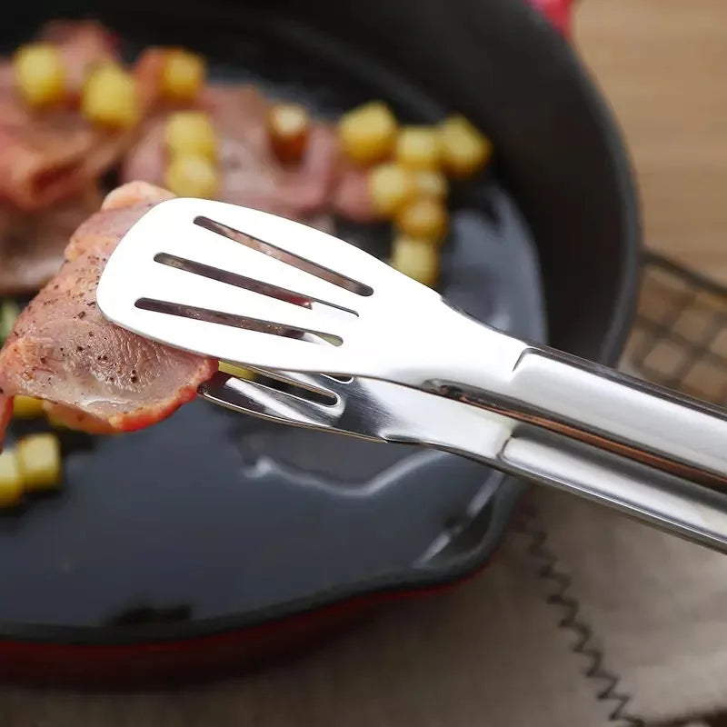 Stainless Steel Food Tongs – Heat-Resistant Kitchen Utensils for BBQ, Pastry, Salad & Buffet Serving