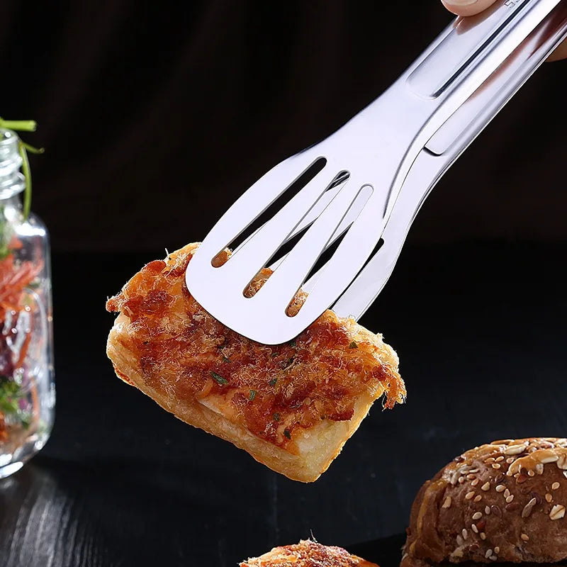 Stainless Steel Food Tongs – Heat-Resistant Kitchen Utensils for BBQ, Pastry, Salad & Buffet Serving