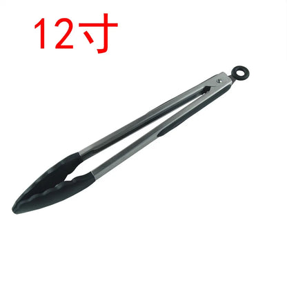 7/9/12 Inch Stainless Steel & Silicone Kitchen Tongs – Heat-Resistant, Non-Slip Locking Food Tongs for Cooking & BBQ
