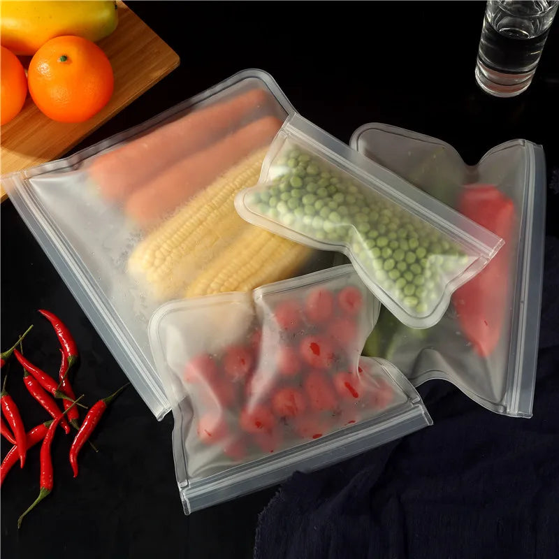 Silicone Food Storage Containers – Reusable Leakproof Stand-Up Fresh-Keeping Bags