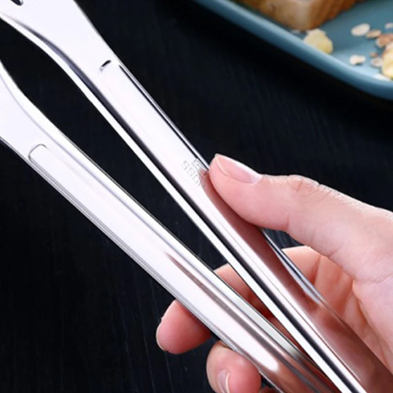 Stainless Steel Food Tongs – Heat-Resistant Kitchen Utensils for BBQ, Pastry, Salad & Buffet Serving