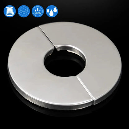 Self-Adhesive Stainless Steel Faucet Decorative Cover – Chrome Finish Wall Pipe Escutcheon for Bathroom & Kitchen (Multiple Sizes)