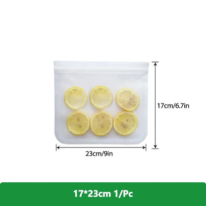 Reusable PEVA Ziplock Storage Bags – BPA-Free, Leak-Proof Freezer & Lunch Bags (1/5/10 Pcs)