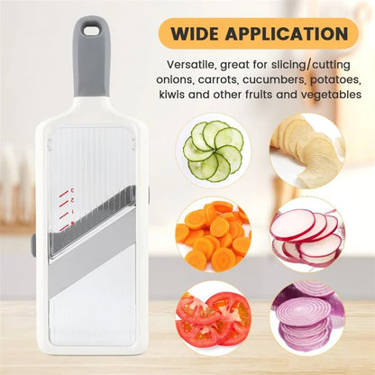 Adjustable Stainless Steel Mandoline Slicer – Multi-Function Veggie Chopper & Grater