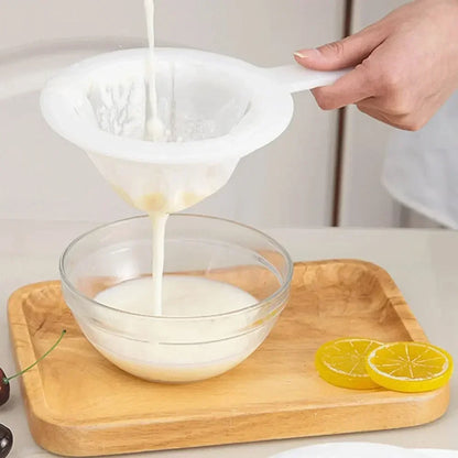 120/200/400 Mesh Ultra-Fine Nylon Kitchen Strainer – Plastic Sieve Filter Spoon for Soy Milk, Coffee, Yogurt & Juice