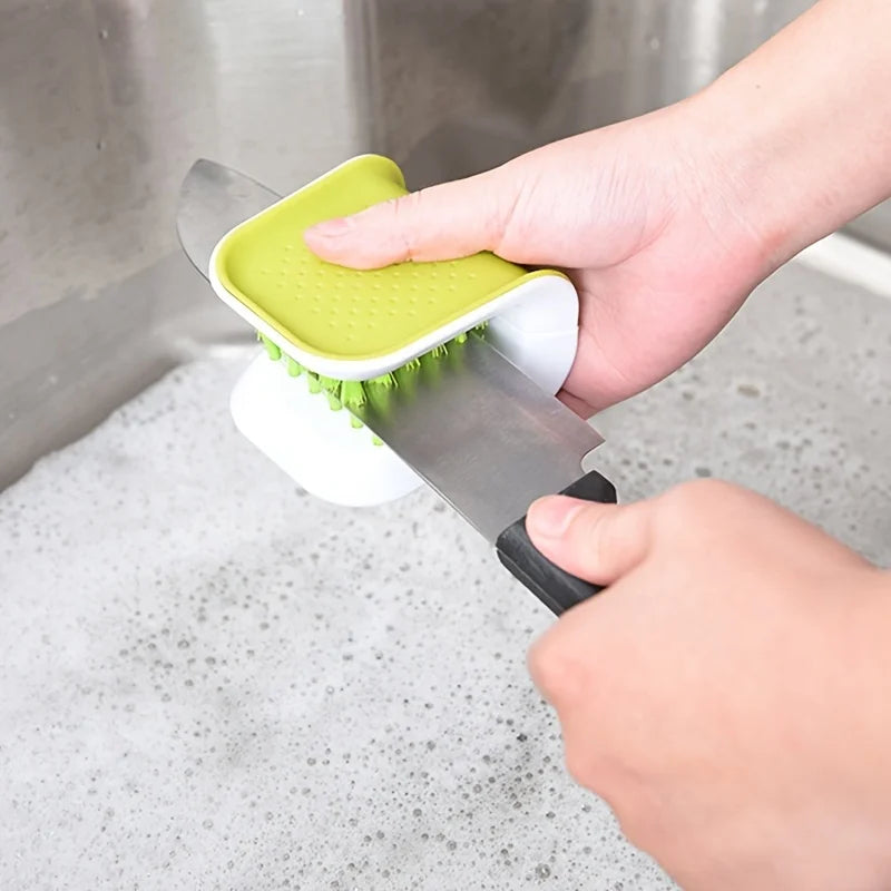 Double-Sided U-Shaped Seat Belt Cleaning Brush – Car Interior Detailing Tool with Folding Tray Sponge & Handguard