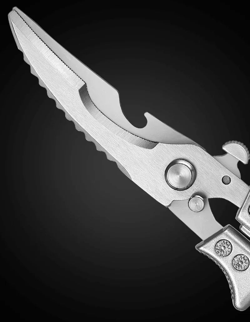 Professional Chicken Bone Scissors – Upgraded Heavy-Duty Poultry Shears for Chicken, Turkey, Fish, Meat & Vegetables (Stainless Steel)