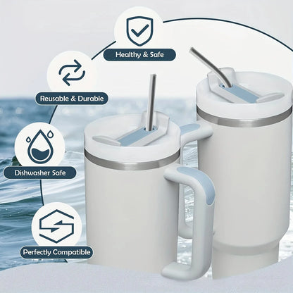 30cm Reusable Stainless Steel Drinking Straw – Extra Long Silver Straw for Smoothies, Cocktails & Tall Glasses