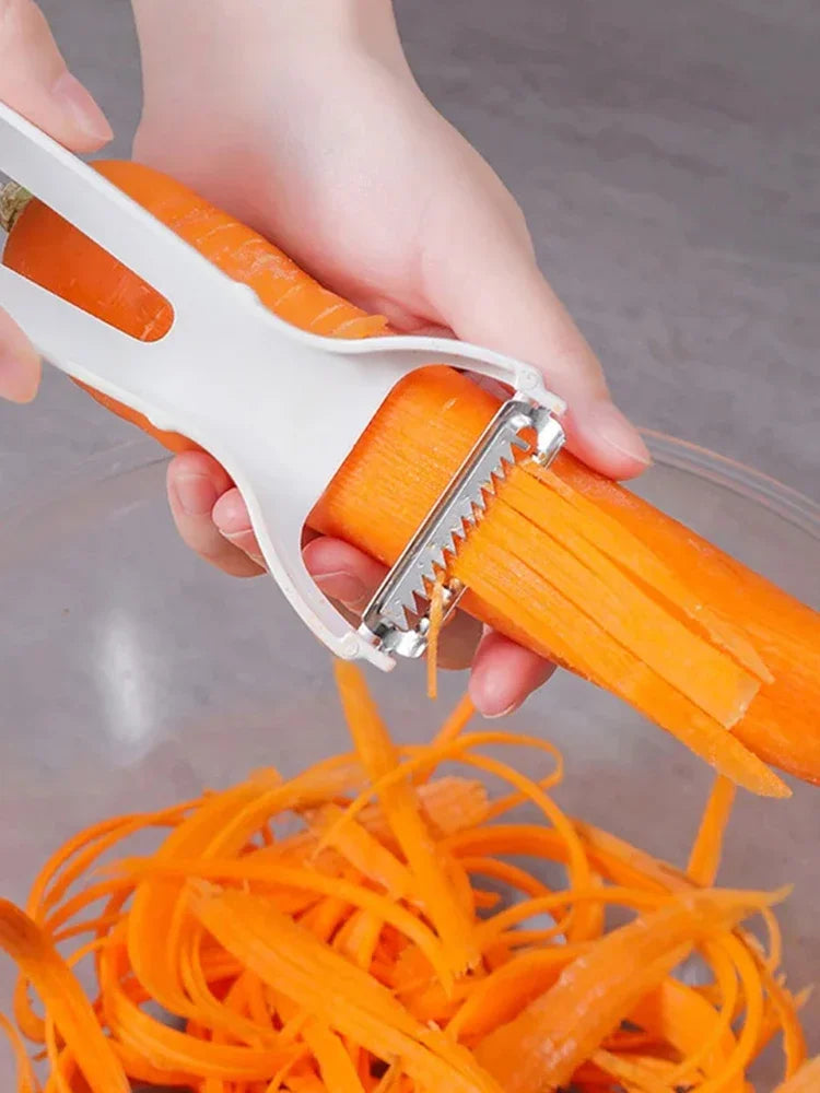 Stainless Steel Julienne Peeler &amp; Vegetable Slicer – Multi-Function Shredder for Fruits &amp; Vegetables