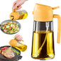 16oz/470ML Glass Oil Dispenser with Automatic Flip Lid — 2-in-1 Kitchen Bottle & Cooking Sprayer