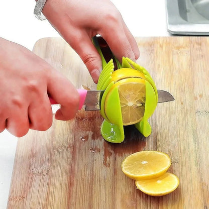 Stainless Steel Handheld Fruit Slicer Clip – Lemon, Orange, Tomato & Onion Cutter