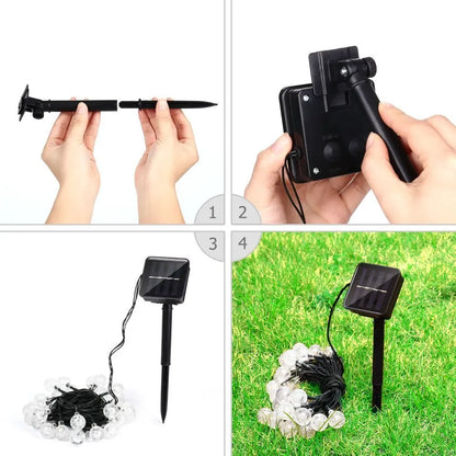 LED Solar Light String Outdoor Waterproof Christmas Decoration 200led Crystal Ball Camping Fairy Garland Garden Party Lamp