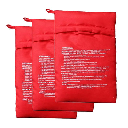 Microwave Potato Cooker Bag – Reusable 4-Minute Baked Potato Pouch (Red)