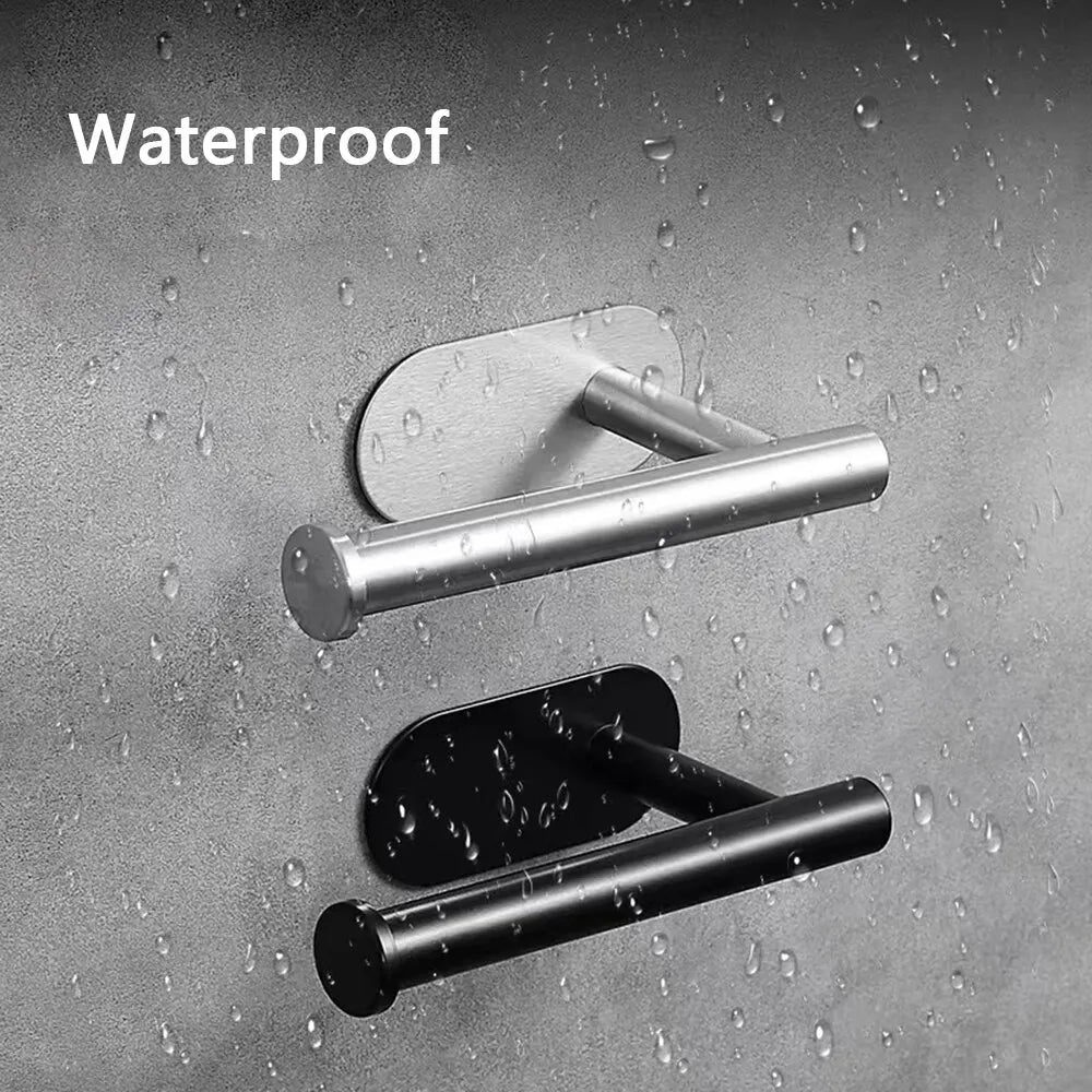 No-Drill Stainless Steel Toilet Paper Holder – Self-Adhesive Bathroom Tissue & Towel Dispenser for Home & Kitchen