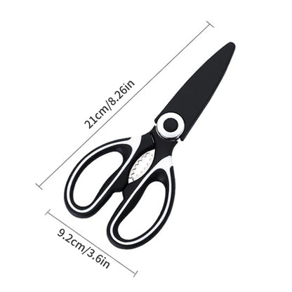 Multi-Functional Stainless Steel Kitchen Scissors – Heavy-Duty Poultry, Fish Bone & Food Prep Shears with Non-Slip Handle + Protective Cover