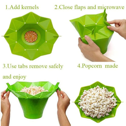 High-Quality Foldable Silicone Popcorn Bowl – Large Capacity Microwave Popcorn Maker