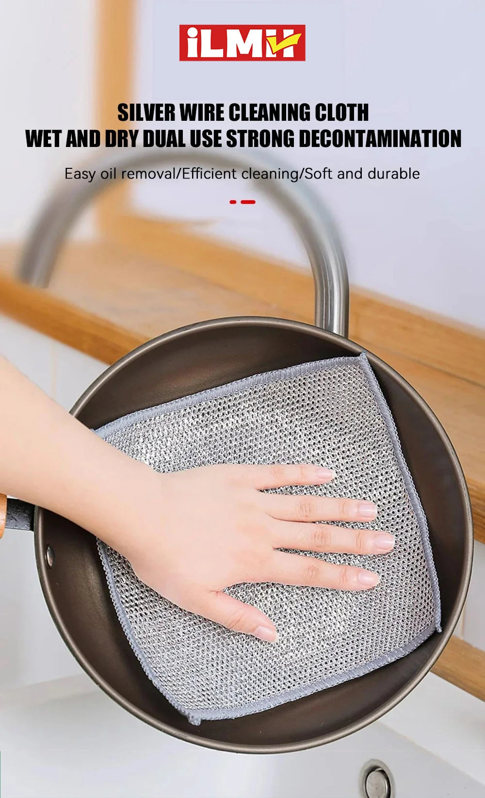 Magic Cleaning Cloth – Multipurpose Wire Mesh Miracle Scrubber for Tough Stains & Daily Dishwashing