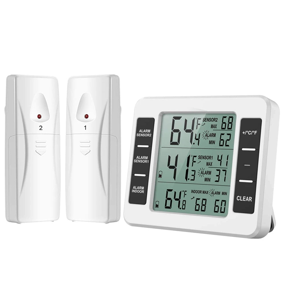 Digital Wireless Refrigerator Thermometer – Cordless Fridge/Freezer Temperature Monitor (-40°C~60°C)