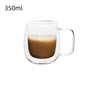 Double Wall Glass Coffee Cup With Handle – 150–350ml Heat-Resistant Borosilicate Mug for Hot & Cold Drinks
