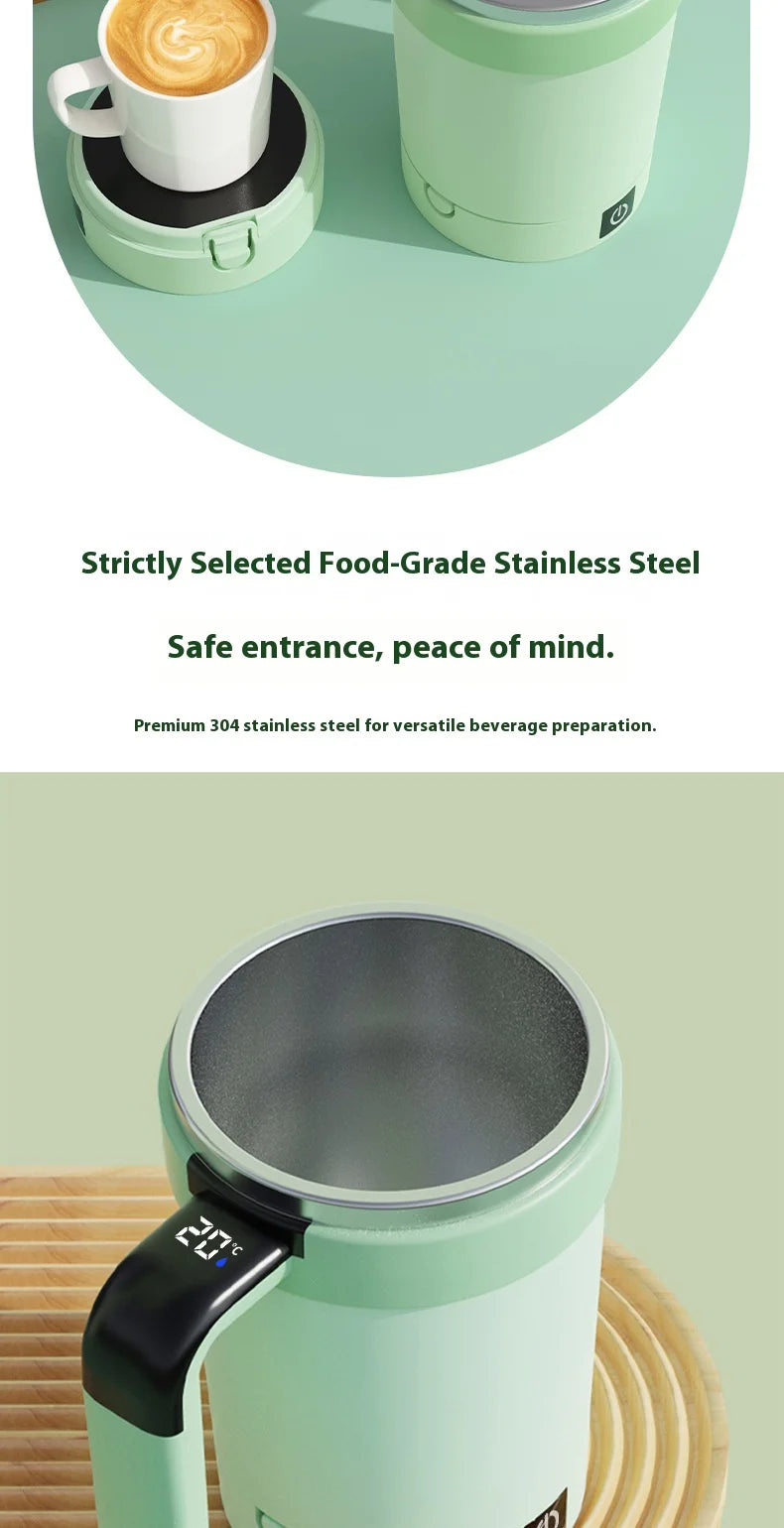 Smart Automatic Magnetic Stirring Cup – Temperature Display, USB Rechargeable, 380ml Portable Self-Mixing Mug