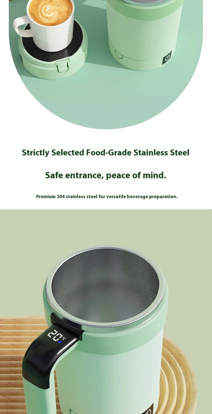 Smart Automatic Magnetic Stirring Cup – Temperature Display, USB Rechargeable, 380ml Portable Self-Mixing Mug