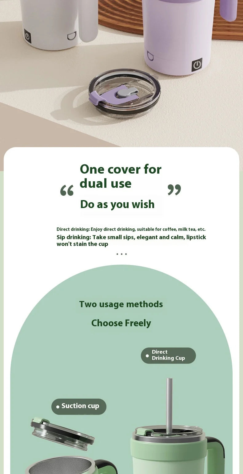 Smart Automatic Magnetic Stirring Cup – Temperature Display, USB Rechargeable, 380ml Portable Self-Mixing Mug