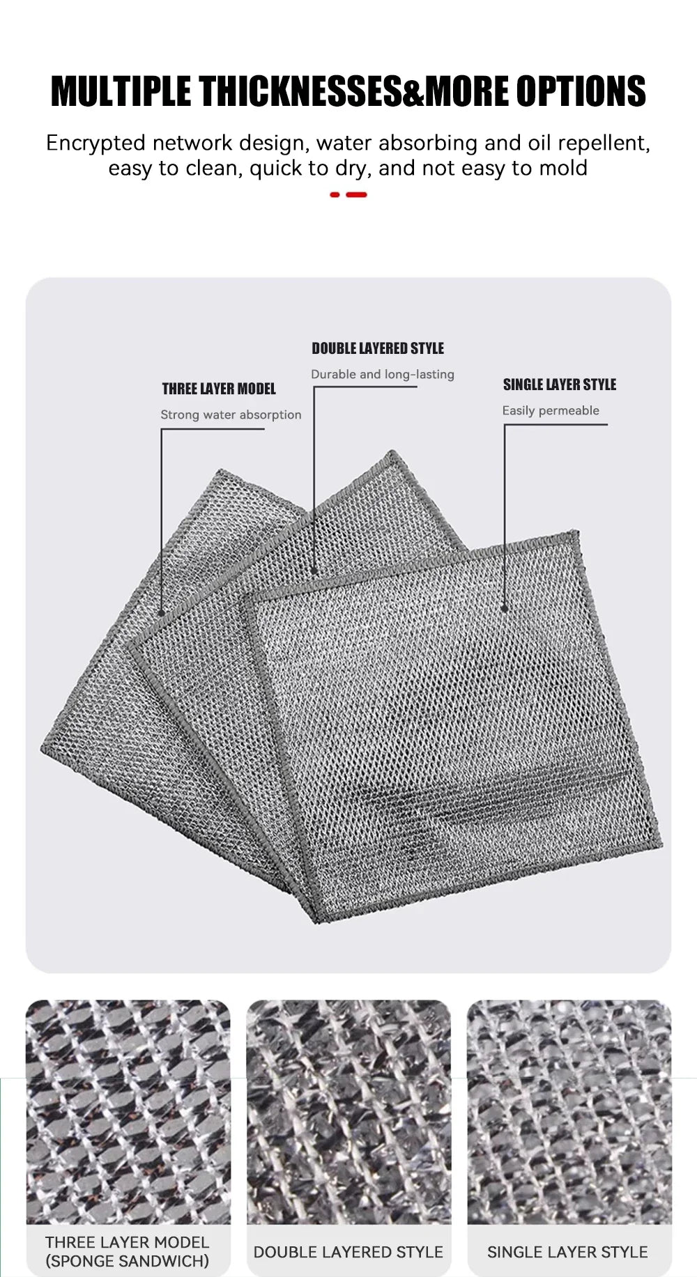 Magic Cleaning Cloth – Multipurpose Wire Mesh Miracle Scrubber for Tough Stains & Daily Dishwashing