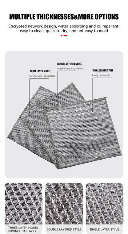 Magic Cleaning Cloth – Multipurpose Wire Mesh Miracle Scrubber for Tough Stains & Daily Dishwashing