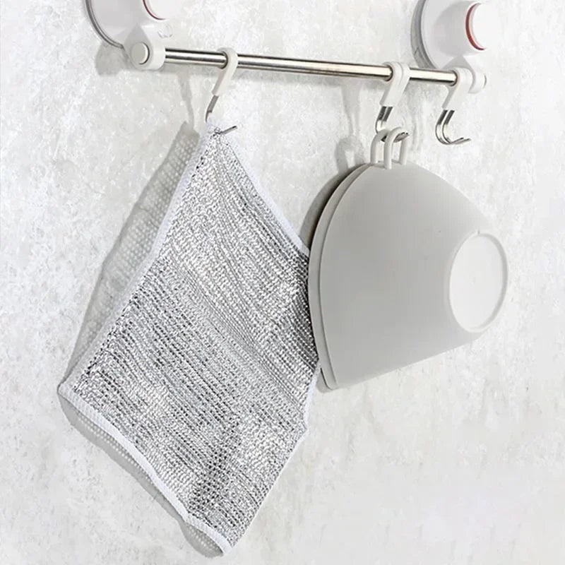 Heavy-Duty Metal Mesh Kitchen Cleaning Cloth – Non-Stick, Quick-Dry, Reusable Scrubber Towel