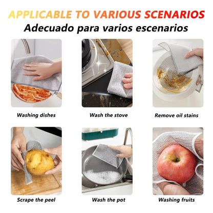 Magic Cleaning Cloth – Multipurpose Wire Mesh Miracle Scrubber for Tough Stains & Daily Dishwashing