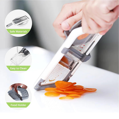 Adjustable Stainless Steel Mandoline Slicer – Multi-Function Veggie Chopper & Grater