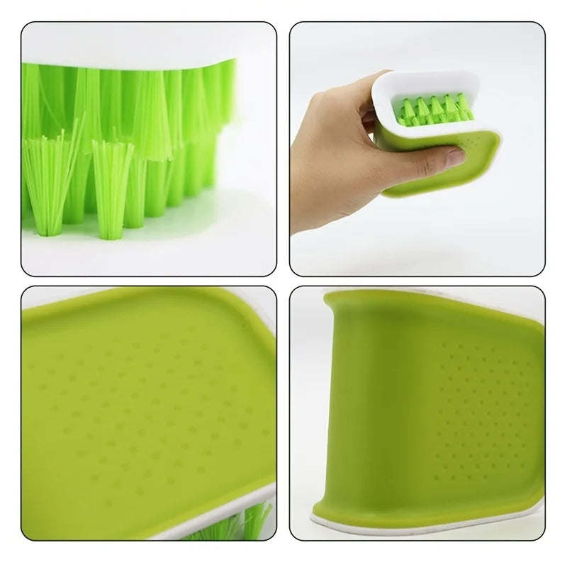 Double-Sided U-Shaped Seat Belt Cleaning Brush – Car Interior Detailing Tool with Folding Tray Sponge & Handguard