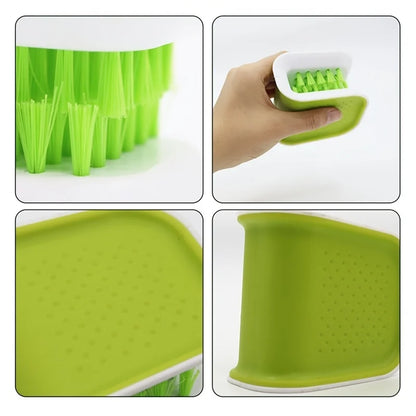 Double-Sided U-Shaped Seat Belt Cleaning Brush – Car Interior Detailing Tool with Folding Tray Sponge & Handguard