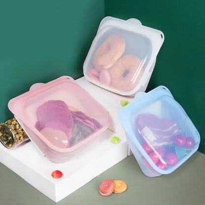 Reusable Silicone Stand-Up Zip Bag – Leakproof Fresh-Keeping Food Storage Bag