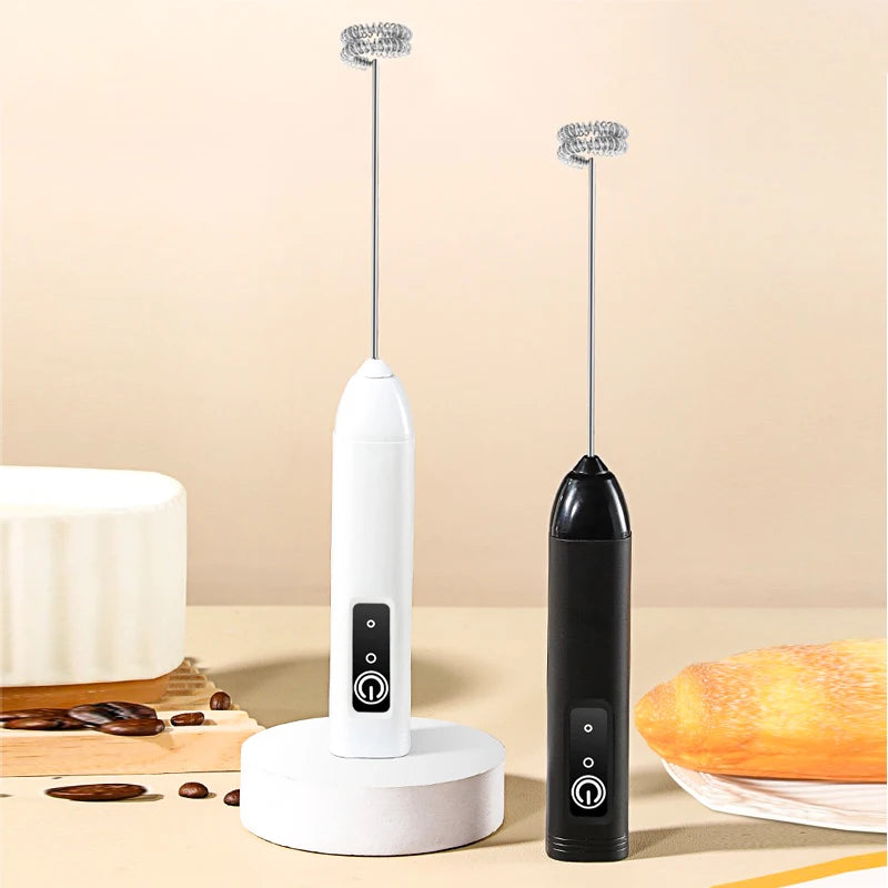 Electric Milk Frother & Mini Egg Beater – Handheld Coffee Foamer & Portable Drink Mixer