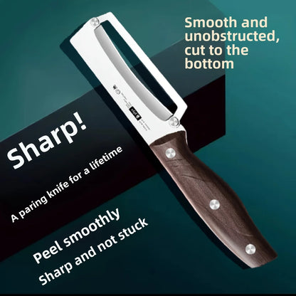 Stainless Steel Peeler with Wooden Handle – Smooth, Durable Fruit & Vegetable Peeler